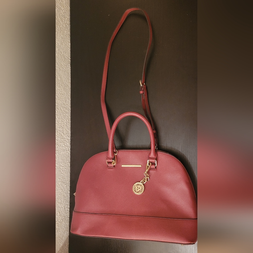 Anne Klein Women's Handbag Dome Satchel Red - Picture 9 of 10